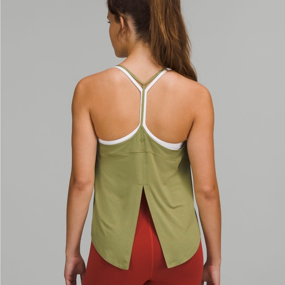 Lululemon modal silk tank top green 6